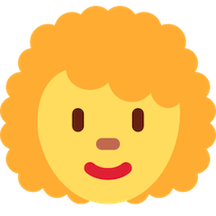 Frau mit lockigem Haar Emoji Twitter