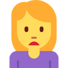 Frau mit gerunzelter Stirn Emoji Twitter