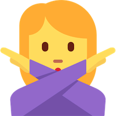 Woman Gesturing NO Emoji on Twitter