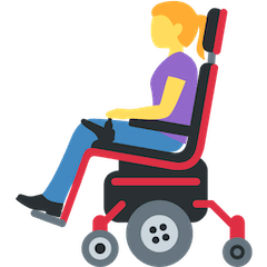 Mujer en silla de ruedas eléctrica Emoji Twitter