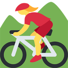 Mujer en bici de montaña Emoji Twitter