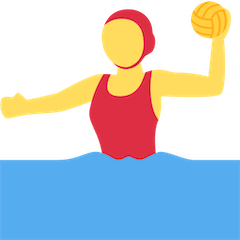 Frau, die Wasserball spielt Emoji Twitter