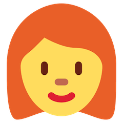 Mulher com cabelo ruivo Emoji Twitter