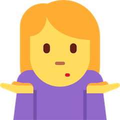 Mujer encogiéndose de hombros Emoji Twitter
