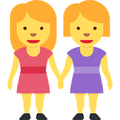 Due donne che si tengono per mano Emoji Twitter