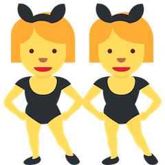 Donne che ballano indossando orecchie da coniglio Emoji Twitter