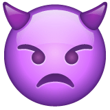 Angry Face With Horns Emoji on WhatsApp