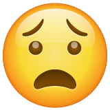 😧 Anguished Face Emoji on WhatsApp