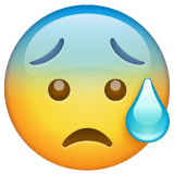 Anxious Face With Sweat Emoji on WhatsApp