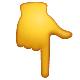 👇 Dorso da mão com dedo indicador a apontar para baixo Emoji nos WhatsApp