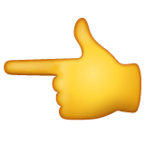 Hand mit nach links ausgestrecktem Zeigefinger Emoji WhatsApp