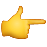Hand mit nach rechts ausgestrecktem Zeigefinger Emoji WhatsApp