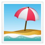 Playa con sombrilla Emoji WhatsApp