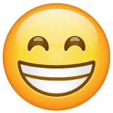 😁 Широко улыбающееся лицо с улыбающимися глазами Эмодзи в WhatsApp