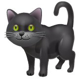 Черный кот Эмодзи в WhatsApp