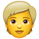 Person: Blond Hair Emoji on WhatsApp