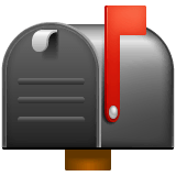 Закрытый почтовый ящик с поднятым флажком Эмодзи в WhatsApp