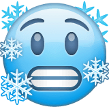 kold ansigt Emoji på Hvadapp