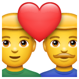 👨‍❤️‍👨 Двое мужчин с сердцем Эмодзи в WhatsApp