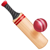 Бита и мяч для крикета Эмодзи в WhatsApp
