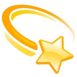 Simbolo della stella con scia circolare Emoji WhatsApp