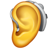 Ухо со слуховым аппаратом Эмодзи в WhatsApp