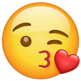 Faccina che manda un bacio Emoji WhatsApp