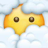 Face in clouds on WhatsApp