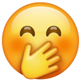 Errötendes Gesicht mit Hand vorm Mund Emoji WhatsApp