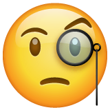 🧐 Gesicht mit einem Monokel Emoji auf WhatsApp