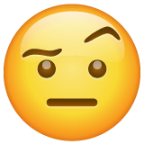 Gesicht mit hochgezogener Augenbraue Emoji WhatsApp
