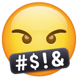 Gesicht mit Symbolen vorm Mund Emoji WhatsApp
