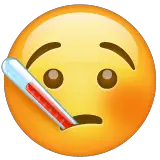 Лицо с термометром во рту Эмодзи в WhatsApp
