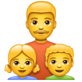👨‍👧‍👦 Семья из отца, сына и дочери Эмодзи в WhatsApp