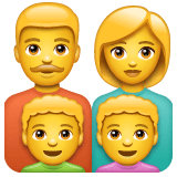 👨‍👩‍👦‍👦 Familia con la madre, el padre y dos hijos Emoji en WhatsApp
