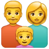 Famille avec une mère, un père et un fils Émoji WhatsApp