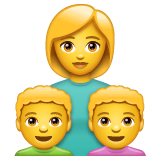 Famiglia con madre e due figli Emoji WhatsApp