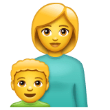 Familia con una madre y un hijo Emoji WhatsApp