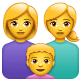 Família composta por duas mães e um filho Emoji WhatsApp
