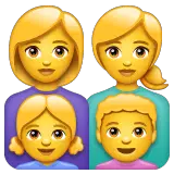 Family: Woman, Woman, Girl, Boy Emoji on WhatsApp