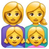 Family: Woman, Woman, Girl, Girl Emoji on WhatsApp
