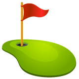 Флаг в лунке для гольфа Эмодзи в WhatsApp