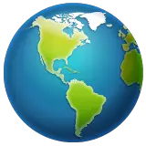 🌎 Globo terrestre con il continente americano Emoji su WhatsApp