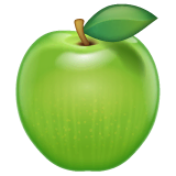 Зеленое яблоко Эмодзи в WhatsApp