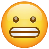 😬 Cara de desagrado mostrando os dentes Emoji nos WhatsApp