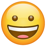 Cara com sorriso a mostrar os dentes Emoji WhatsApp