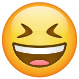 Grinning Squinting Face Emoji on WhatsApp