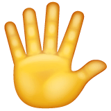 Mano levantada con dedos extendidos Emoji WhatsApp