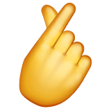 Hand mit gekreuztem Zeigefinger und Daumen on WhatsApp