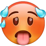 Hot Face Emoji on WhatsApp